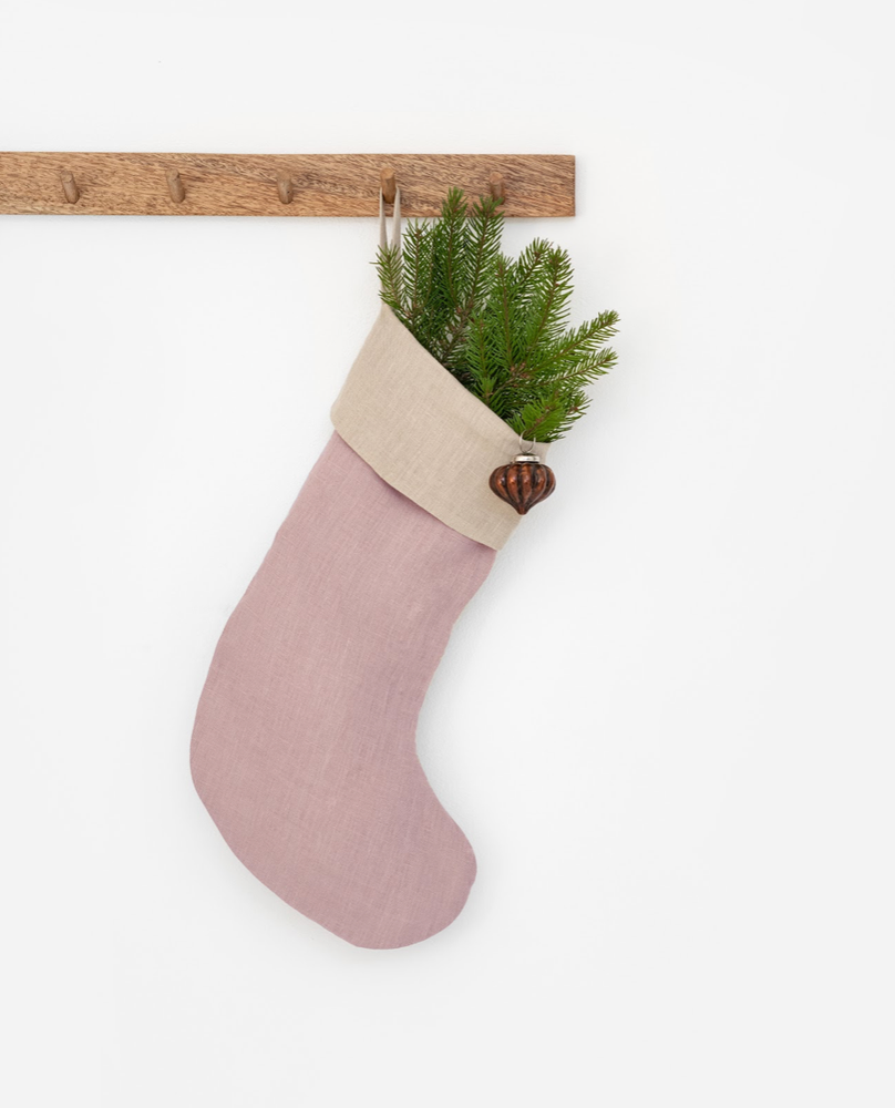 
                      
                        Small linen Christmas stocking
                      
                    